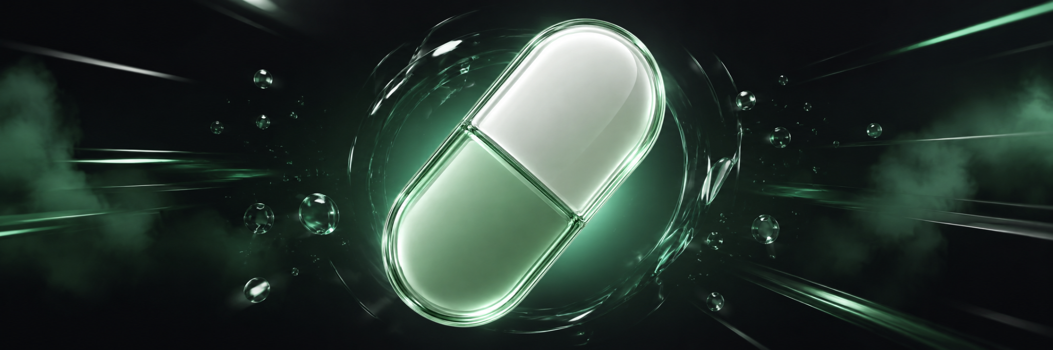 PONSPUMP capsule racing through a dark green atmosphere